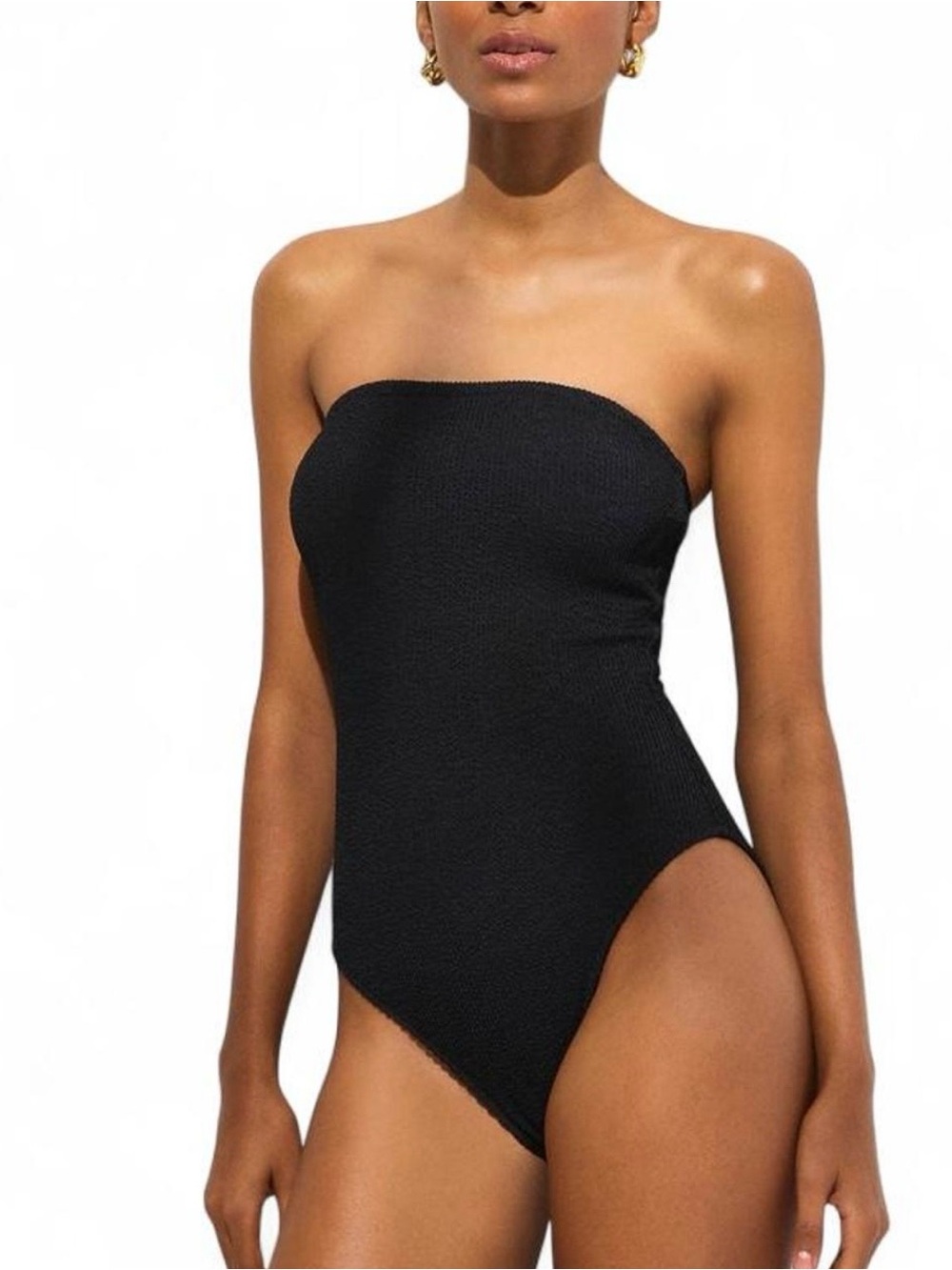 J.Crew Gemma Bandeau Scrunchie One Piece Swimsuit Black NWT Size 4
